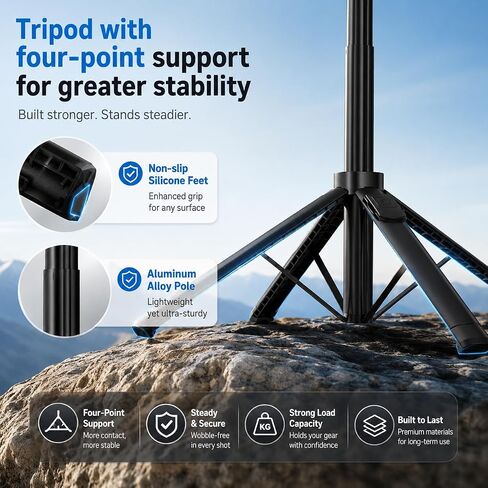 Auto Face Tracking Tripod, 67" Phone Tripod with 360° Auto Tracking, Smart Follow Rotation Phone Holder for iPhone & Android, for Vlogging, Live Streaming, Video Calls in Saudi Arabia