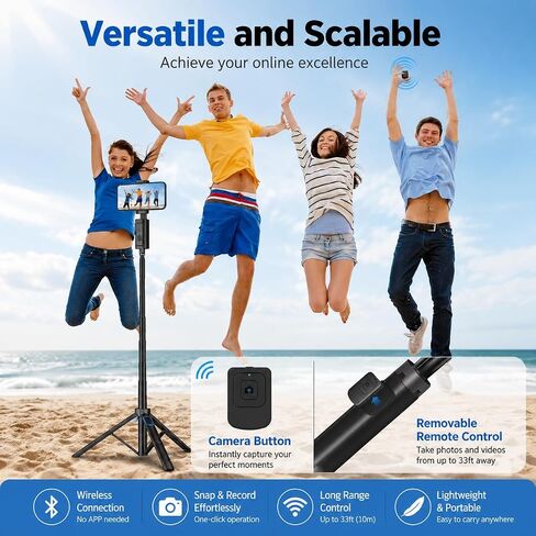 Auto Face Tracking Tripod, 67" Phone Tripod with 360° Auto Tracking, Smart Follow Rotation Phone Holder for iPhone & Android, for Vlogging, Live Streaming, Video Calls in Saudi Arabia