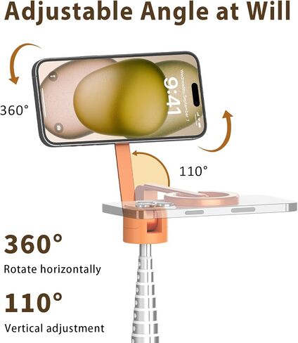 TONEOF Magnetic Selfie Stick Tripod with Aluminum Strong Magnetic Holder for Magsafe, 360° Rotatable Travel Phone Tripod Stand with Metal Ring & Rechargeable Remote for iPhone/Android in Saudi Arabia