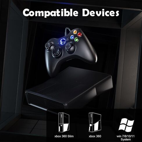 Gamrombo Wired Controller for Xbox 360, Compatible with xbox 360/360 S/360 E, with Dual-Vibration, 2.5mm headphone Jack in Saudi Arabia