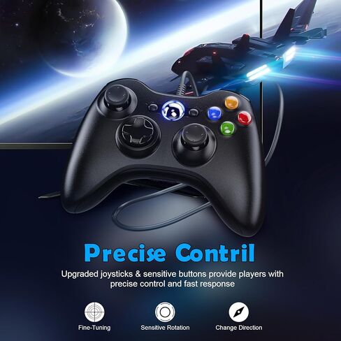 Gamrombo Wired Controller for Xbox 360, Compatible with xbox 360/360 S/360 E, with Dual-Vibration, 2.5mm headphone Jack in Saudi Arabia