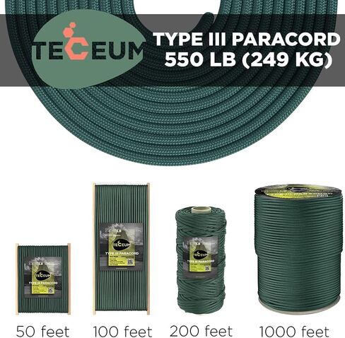 TECEUM Paracord Rope Type III 550 – Tactical MIL-SPEC – Outdoor para Cord in Saudi Arabia