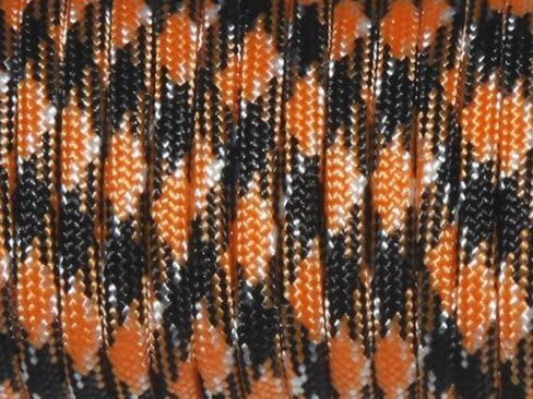 1pcs 100ft 550 Paracord Parachute Cord Lanyard Mil Spec Type III 7 Strand Core Color Black+Neon Orange(Black+Neon Orange) in Saudi Arabia