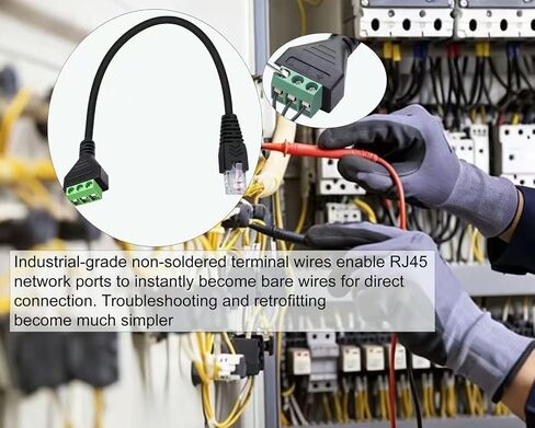 RJ45 Male to 3 Pin Screw Terminal Adapter Cable, Solderless Connector for Signal Transmission Extension(345)（30CM） in Saudi Arabia