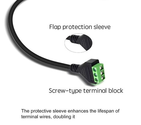 RJ45 Male to 3 Pin Screw Terminal Adapter Cable, Solderless Connector for Signal Transmission Extension(345)（30CM） in Saudi Arabia
