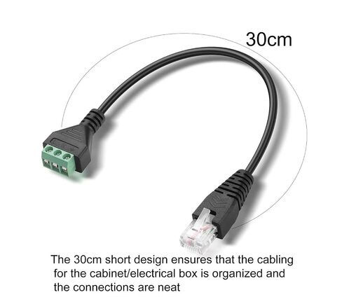 RJ45 Male to 3 Pin Screw Terminal Adapter Cable, Solderless Connector for Signal Transmission Extension(345)（30CM） in Saudi Arabia
