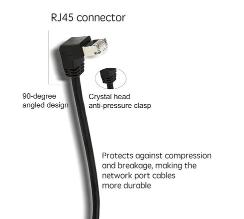 90 Degree Upward RJ45 Ethernet Adapter Cable, Upward Male to Female LAN Connector Switch Adapter Compatible with CAT5 and CAT6 sockets（30 CM） in Saudi Arabia