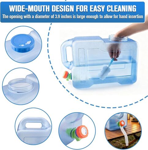 Ropoy 15L 3.3 Gallon Portable Water Container with Spigot, BPA-Free Food Grade Water Storage Tank, Leak Proof Drinking Water Jug for Camping Hiking Picnic Car Travel Emergency in Saudi Arabia