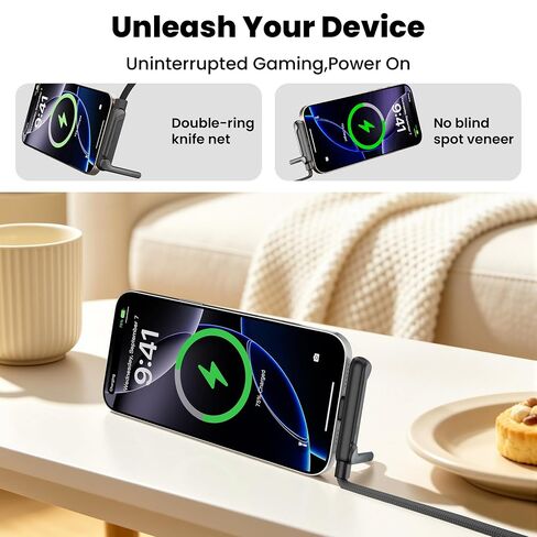 Lightning Cable with Built-in Stand, 90 Degree Sideways iPhone Charger Cord in Kuwait