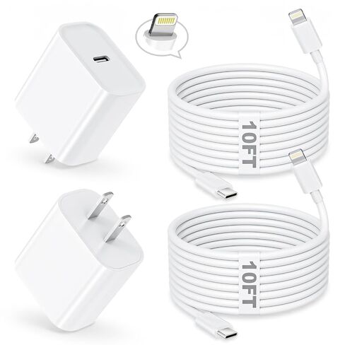 قطعتان من شاحن iPhone السريع [معتمد من Apple MFi]، شاحن iPhone 10FT USB C in Kuwait