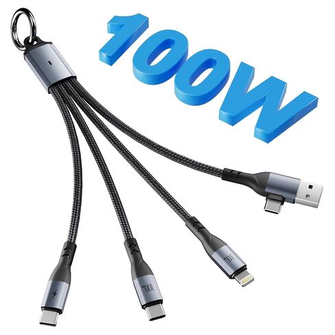 5in1 Multi Charging Cable Fast Charging 60W - Short Universal USB Keychain Cable - Portable Nylon Braided Charging Cord with Type C[MFi & 3A Fast Charge & Data Sync & Carplay]Micro USB/Lightning Ports in Saudi Arabia