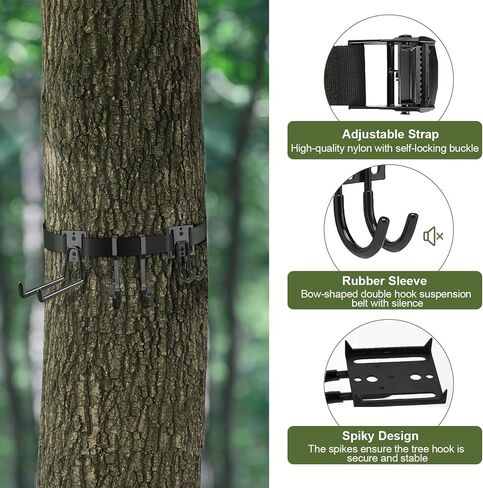 DoubleCare Tree Stand Hunting Harness with Adjustable Metal Hook,Treestand Belt for Hunting in Kuwait