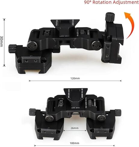YSS PVS 14 Binocular Bridge Mount Modular Interface NVG Mount Adapter with L4 G24 Mount for PVS18/PVS 31 Suitable Monocular/Binocular Night Vision Goggles Aluminum in Saudi Arabia