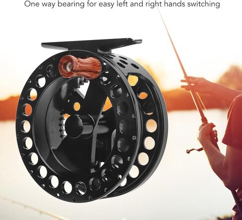 Fly Fishing Reel 3/4 Metal Left Right Hand Retrieve Smooth Durable Black Replacement for Fly Fishing Enthusiasts in Saudi Arabia