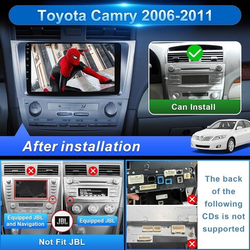 Car Radio for Toyota Camry 2006-2011 Wireless Carplay Android Auto,9 inch HD IPS Touch Screen Car Stereo with Mirror Link 10 Band DSP Audio/Bluetooth/FM/SWC in Kuwait