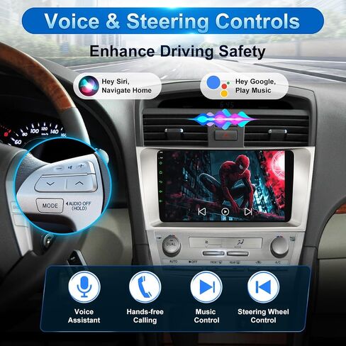 Car Radio for Toyota Camry 2006-2011 Wireless Carplay Android Auto,9 inch HD IPS Touch Screen Car Stereo with Mirror Link 10 Band DSP Audio/Bluetooth/FM/SWC in Kuwait