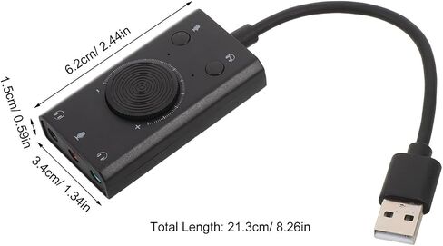 USB Audio Adapter with Volume Control Stereo Sound Card for Laptops in Saudi Arabia