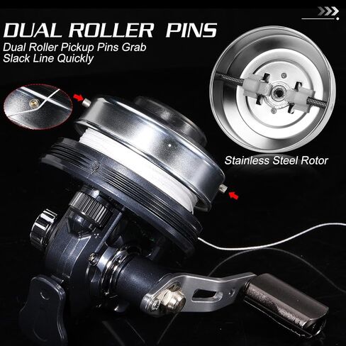 Sougayilang Spincast Fishing Reel - 3.9:1 High Speed, All-Metal Gears, 10LB Drag - Easy Push Button Casting for Bass, Trout, Catfish - Left/Right Hand Changeable，Includes Monofilament Line in Saudi Arabia