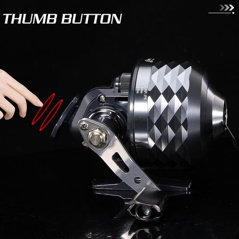 Sougayilang Spincast Fishing Reel - 3.9:1 High Speed, All-Metal Gears, 10LB Drag - Easy Push Button Casting for Bass, Trout, Catfish - Left/Right Hand Changeable，Includes Monofilament Line in Saudi Arabia