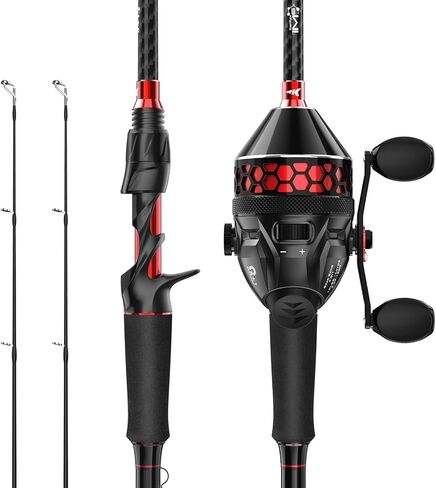 KastKing Brutus Spincast Reel,4.0:1 Gear Ratio,5 MaxiDur Ball Bearings,KastKing Brutus Fishing Rods, Cast - 6'-M-Power - Fast in Saudi Arabia