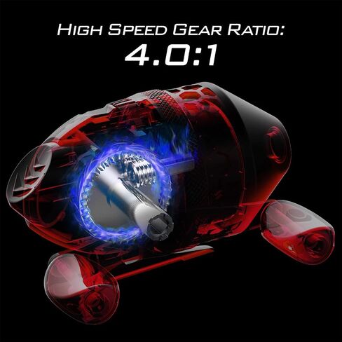 KastKing Brutus Spincast Reel,4.0:1 Gear Ratio,5 MaxiDur Ball Bearings,KastKing Brutus Fishing Rods, Cast - 6'-M-Power - Fast in Saudi Arabia