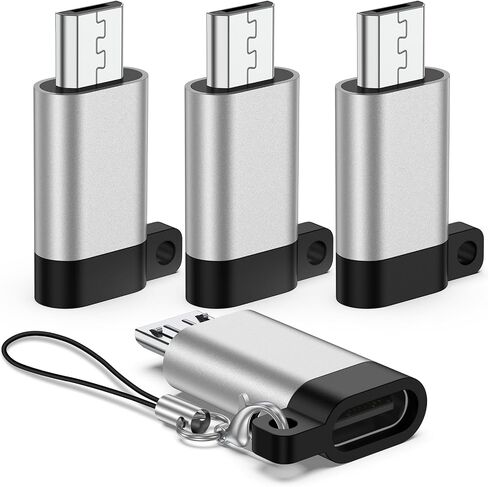 Micro USB to USB-C Adapter 4Pack, USB Type C Female to Micro Male Converter in Saudi Arabia