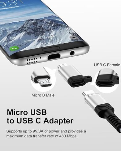 Micro USB to USB-C Adapter 4Pack, USB Type C Female to Micro Male Converter in Saudi Arabia