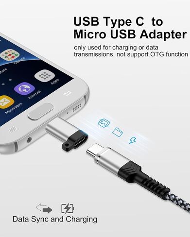 Micro USB to USB-C Adapter 4Pack, USB Type C Female to Micro Male Converter in Saudi Arabia