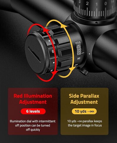 CVLIFE BearPower 5-25x50 FFP Rifle Scope - First Focal Plane with MOA Illuminated Reticle, Zero Stop, Parallax Adjustment, Scope Rings - Long Range Hunting Scope 30mm Tube in Saudi Arabia