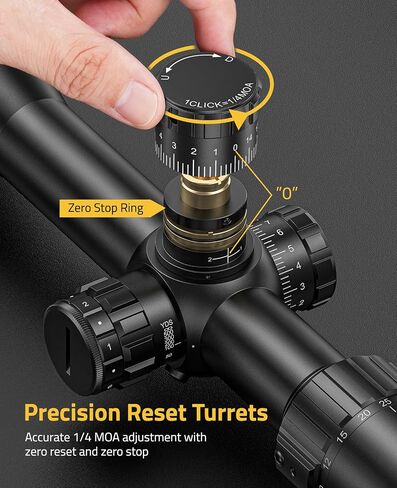 CVLIFE BearPower 5-25x50 FFP Rifle Scope - First Focal Plane with MOA Illuminated Reticle, Zero Stop, Parallax Adjustment, Scope Rings - Long Range Hunting Scope 30mm Tube in Saudi Arabia