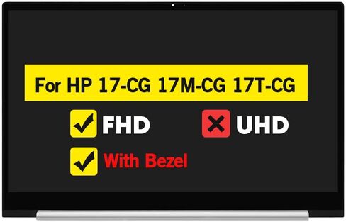 17.3" Screen + Frame Assembly for HP Envy 17-CG 17M-CG 17T-CG 17m-cg0013dx 17m-cg1013dx 17-cg1xxx 17-cg0xxx 17-cg100 17-cg1075cl 17T-CG000 17-CG1029NR L87971-001 L81484-AA2 L81485-AA1 LCD Touch FHD in Saudi Arabia