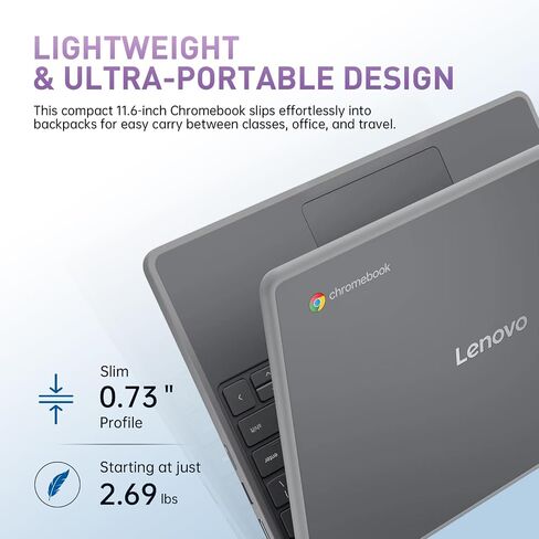 Lenovo Chromebook 11.6" IPS Intel Portable Laptop for Home Student Travel in Saudi Arabia