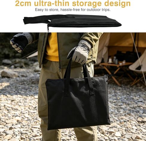 Campfire Grill Grate with Flat Griddle & Steel Mesh Panel, Heavy Duty Folding Over Fire Pit Grill Table with Bag for Outdoor Camping BBQ in Saudi Arabia