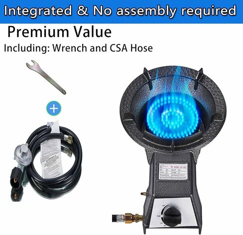Horynar Single Propane Burner Automatic Ignition Cast Iron Burner 5 FT Hose in Saudi Arabia