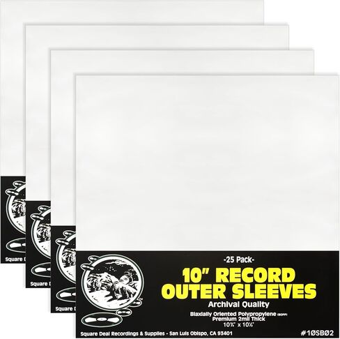 10" Record Outer Sleeves - Super Clear Premium 2 Mil Thick - Archival Quality BOPP - 10SB02 (100) in Saudi Arabia