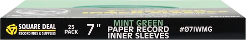 (25) 7" Vinyl Record Inner Sleeves with Hole - Mint Green - Archival Quality - 07IWMG in Saudi Arabia