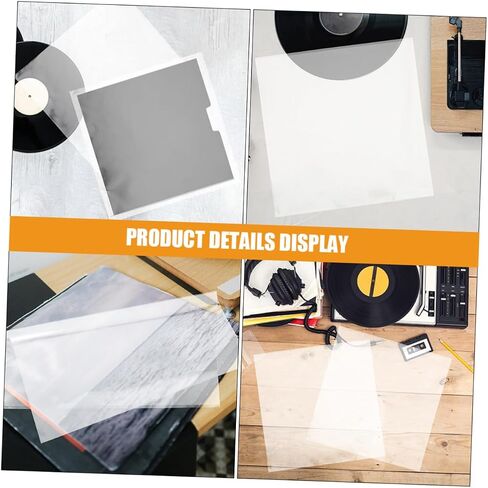 SOLUSTRE 12 Pack Plastic Record Sleeves Vinyl Cover Sleeves Scratch Resistant Wearproof in Saudi Arabia