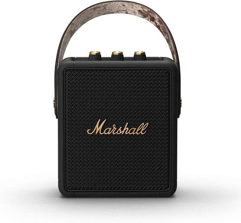 Marshall Stockwell II Portable Bluetooth Speaker, Black and Brass in Kuwait
