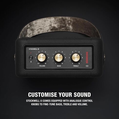 Marshall Stockwell II Portable Bluetooth Speaker, Black and Brass in Kuwait
