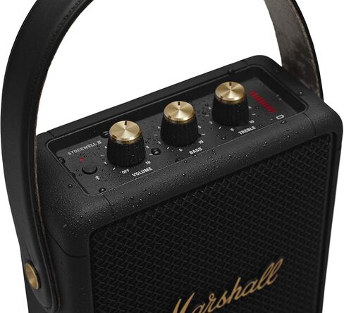 Marshall Stockwell II Portable Bluetooth Speaker, Black and Brass in Kuwait