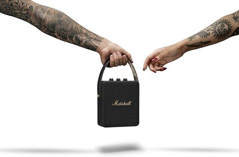 Marshall Stockwell II Portable Bluetooth Speaker, Black and Brass in Kuwait