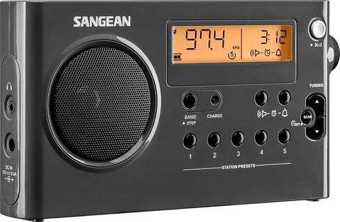 جهاز استقبال محمول SANGEAN SG-106 AM/FM مدمج رقمي (أسود) in Kuwait
