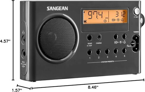 جهاز استقبال محمول SANGEAN SG-106 AM/FM مدمج رقمي (أسود) in Kuwait