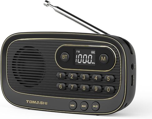 TOMASHI Portable FM Radio, Bluetooth Speaker Radio, Rechargeable Auto Scan in Kuwait
