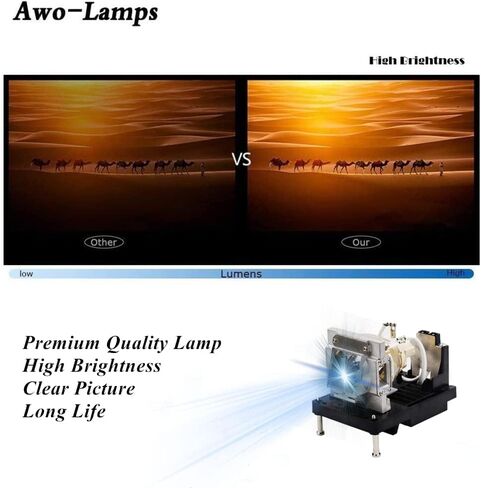 AWO Original Bulb Inside NP22LP / 60003223 Replacement Lamp with Housing for NEC PH1000U,PX700U,PX700W,PX700W2,PX750U,PX750U2,PX750UG,PX800X,PX800X2 Projectors in Saudi Arabia
