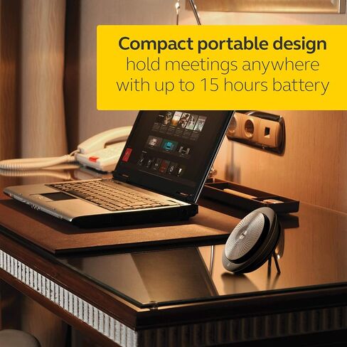 Jabra Speak 710 UC Wireless Bluetooth Speakerphone with Link 370 USB Adapter – Portable Conference Speaker for Holding Meetings Anywhere with Immersive Sound - Certified for Zoom & Google Meet in Saudi Arabia