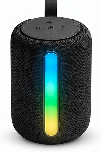 Bluetooth Speaker with RGB LED Light, Deep Bass Sound, Portable Loud Wireless Speaker for Home, Travel, Outdoor & Party (Black) in Saudi Arabia
