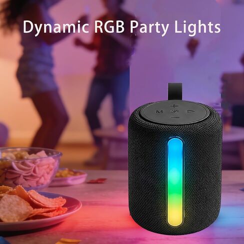 Bluetooth Speaker with RGB LED Light, Deep Bass Sound, Portable Loud Wireless Speaker for Home, Travel, Outdoor & Party (Black) in Saudi Arabia