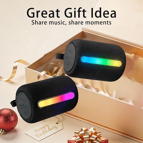 Bluetooth Speaker with RGB LED Light, Deep Bass Sound, Portable Loud Wireless Speaker for Home, Travel, Outdoor & Party (Black) in Saudi Arabia
