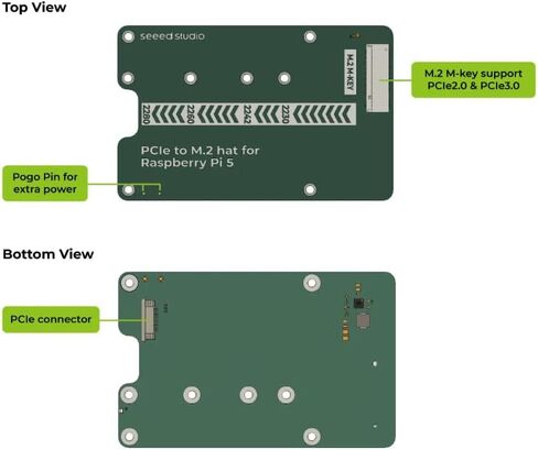 1pc PCIe to M.2 Hat for Raspberry Pi 5, Supporting NVMe SSD and Hailo-8/8L in Saudi Arabia